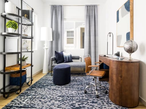 office space with blue rug at Onyx at Westgate Apartments, Glendale, 85305