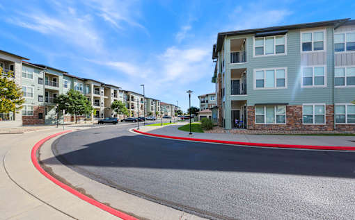 Curved Road at WestLink at Oak Station Apartments, Lakewood, Colorado