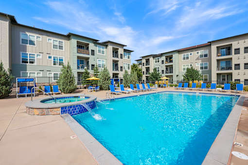 Hot Tub And Pool at WestLink at Oak Station Apartments, Lakewood, Colorado