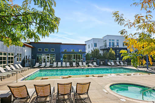 Hot Tub And Pool at 8000 Uptown Apartments, Broomfield, Colorado