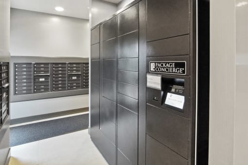 a lockers in a locker room