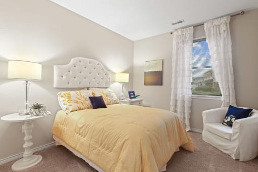 our apartments offer a bedroom with a king sized bed