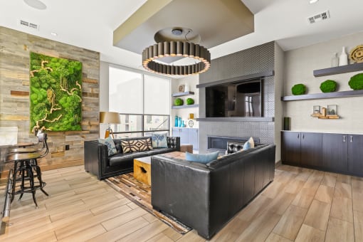 a living room with two couches and a coffee table