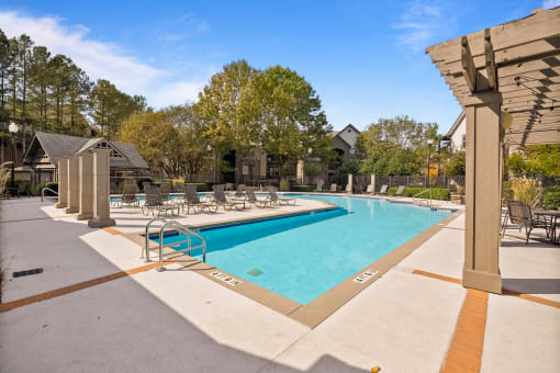 the swimming pool at 150 Summit Apartments, Birmingham, AL