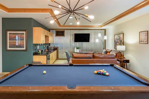 Resident Lounge with Billiard Table at The Enclave Luxury Apartments