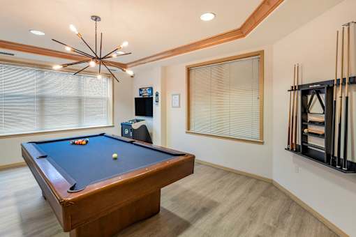 Resident Lounge with Billiard Table at The Enclave Luxury Apartments