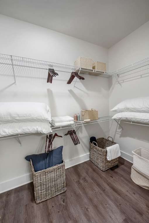 Closet space at the cottages at The Cottages at Old Monrovia Apartment , Huntsville
