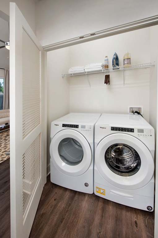 front loading washer and dryer at The Cottages at Old Monrovia Apartment , Huntsville, 35806