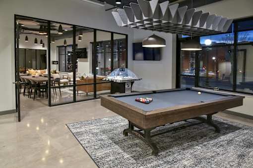 Billiards Table at The Arlow on Kellog, St. Paul, MN