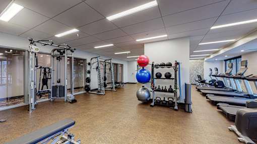Gym at The Arlow on Kellog, St. Paul, MN