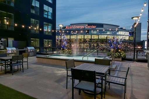 Rooftop Patio at The Arlow on Kellog, Minnesota