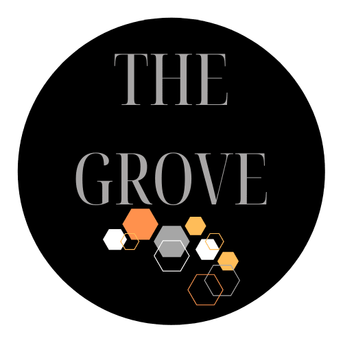 a graphic of the grove with hexagons and the words the groove