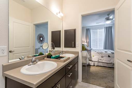 Bathroom at Westlink at Oak Station Apartments in Lakewood, CO