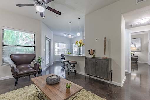 Living Room with Furniture  at Legacy Brooks, San Antonio, TX