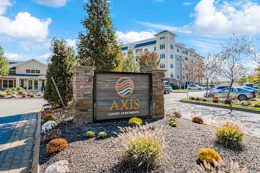 Welcoming Property Signage at Axis at Lakeshore, Bridgewater, Massachusetts