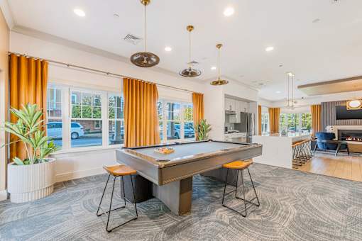 Clubhouse With Billiards Table at Axis at Lakeshore, Bridgewater