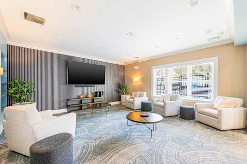 Clubroom With TV at Axis at Lakeshore, Bridgewater, MA, 02324