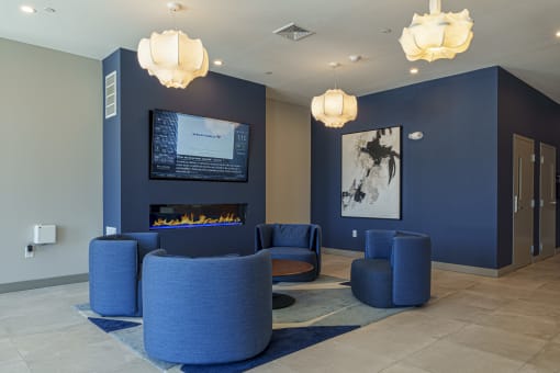Lobby Fireplace at The Aeronaut, Weymouth, MA