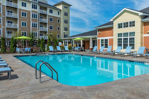 A large swimming pool at Axis at Lakeshore Apartments, MA,02324