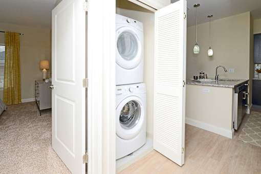 Washer Dryer at Axis at Lakeshore Apartments, Bridgewater, Massachusetts