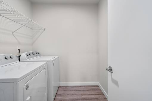 a washer and dryer in a laundry room