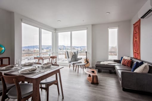 staged living/dining room