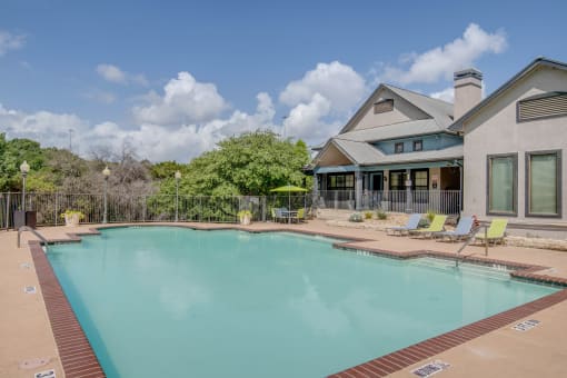 the swimming pool at our apartments