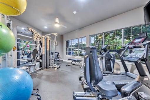 gym with cardio equipment at Waters at Elm Creek, San Antonio, TX