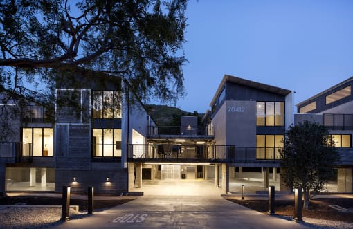 ArtLofts Main Driveway Nightview