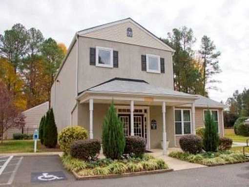 Exterior Building at Emory Woods Apartments, Durham, NC.