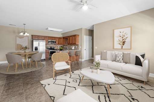 Open concept living and dining area at The Lory of Greenway Village Apartments, Kentucky, 42001