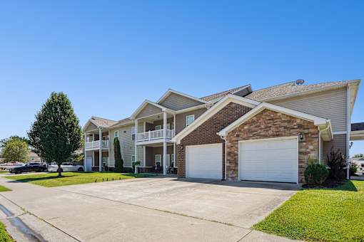 Brick townhomes with two car garages at The Lory of Greenway Village Apartments, Kentucky, 42001