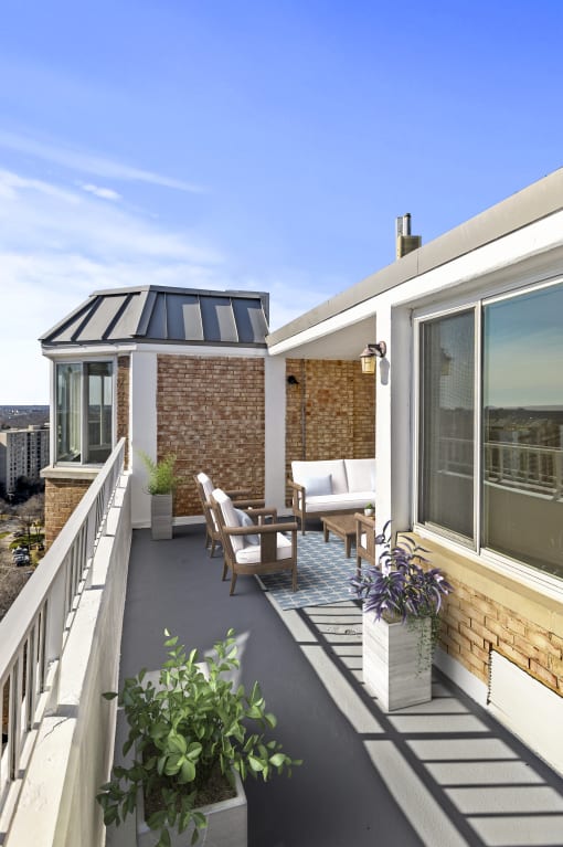 Spacious penthouse balcony