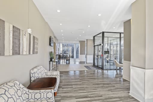 Key Towers lobby with seating area