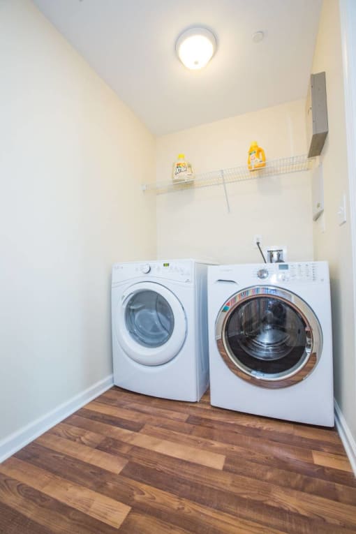 Washer and dryer room, The Lofts at Southside Apartments