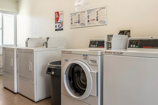 Interior laundry facilities at Mission Plaza Apartments, Los Angeles, CA