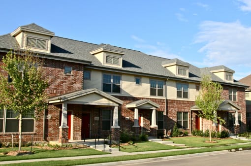 Street view of townhomes, West Park Apartments, Tulsa, OK