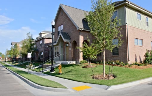 Street view of townhomes, West Park Apartments, Tulsa, OK