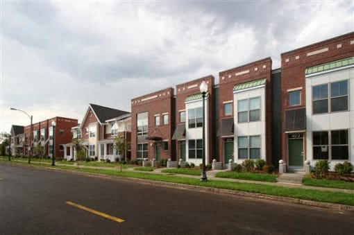 Exterior apartment buildings-North Sarah Apartments, St. Louis, MO