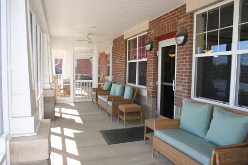 Community outdoor seating area-Senior Living at University Place Apartments, Memphis, TN 38104