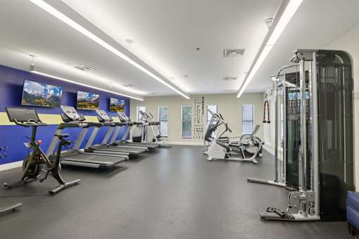 Modern fitness center at The View at Old City, Philadelphia, PA, 19106
