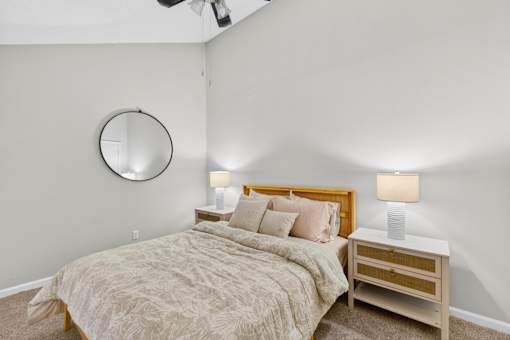 Comfortable Bedroom at Lofts of Wilmington, Wilmington, NC