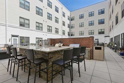 Outdoor patio view at The View at Old City, Philadelphia, Pennsylvania