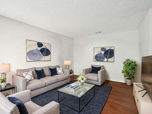 Living Room Sofa at University Ridge Apartments, Durham