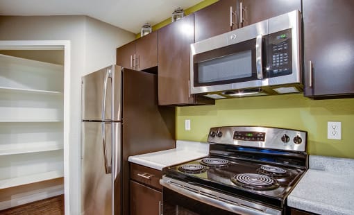 Electric Range In Kitchen at Heritage at Hidden Creek, Colorado Springs, CO, 80918