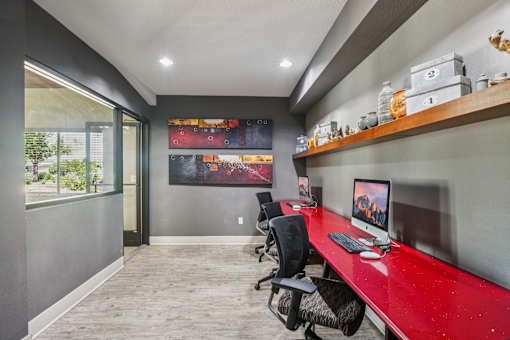 A modern home office at University Village Apartments, Colorado