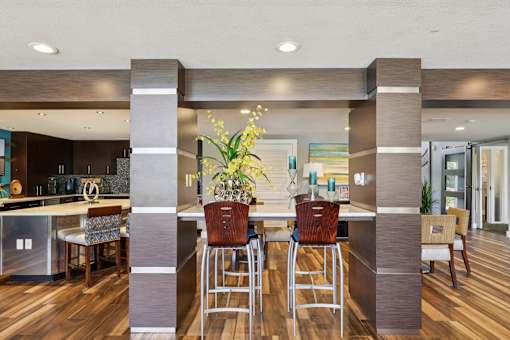 Dining area at Whisper Lake Apartments, Winter Park, FL
