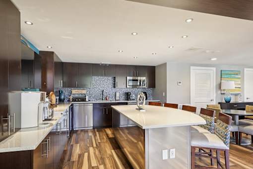 Kitchen with large Island at Whisper Lake Apartments, Florida