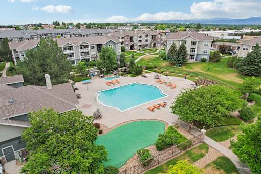 Aerial Pool View at Heritage at Stone Mountain, Northglenn, 80233