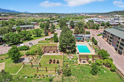 Aerial View at University Village Apartments, Colorado, 80918